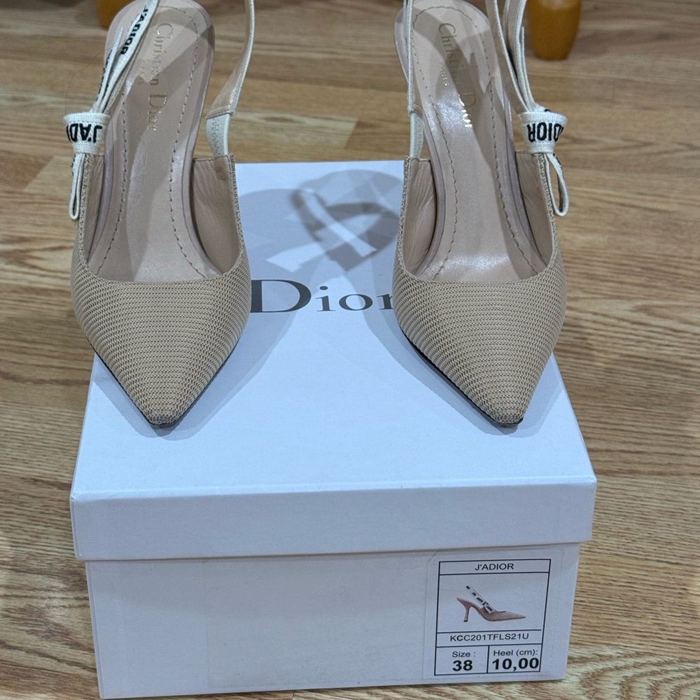 Dior Beige Slingback Heels